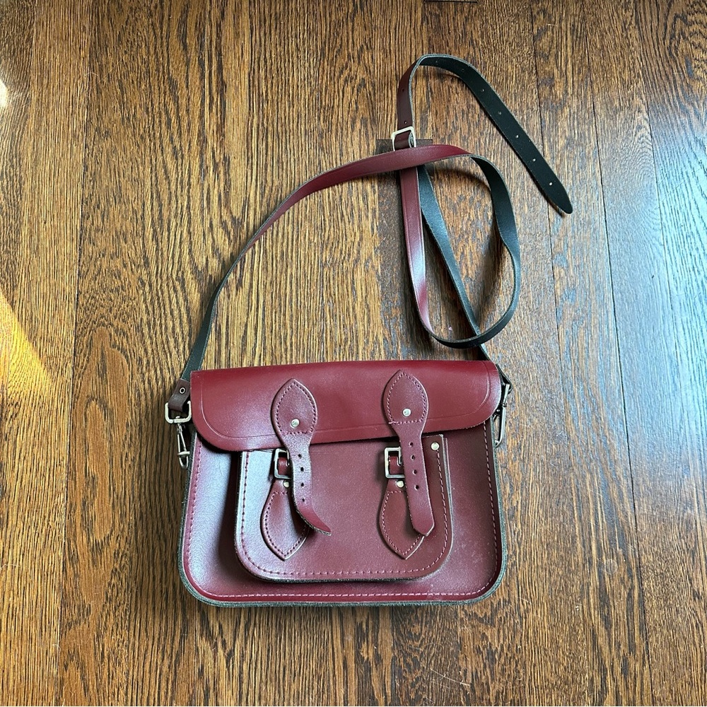 Cambridge Satchel Company Bag Crossbody 11" Burgundy / Oxblood Red